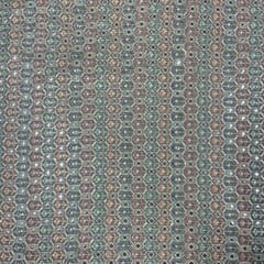 Olive Green Color Georgette Embroidered Fabric