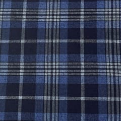 Navy Blue Color Woolen Printed Fabric