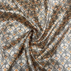 Beige Color Semi Tussar Printed Fabric