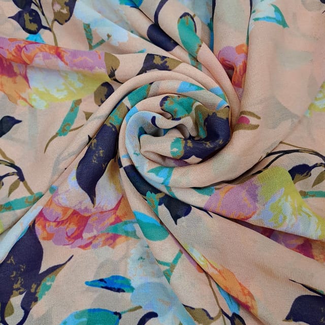 Multi Color Georgette Printed Fabric
