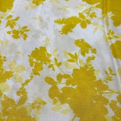 Yellow Color Chinon Chiffon Printed Fabric
