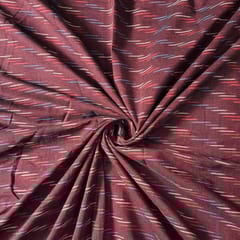 Dark Maroon Color Cotton Ikat Fabric