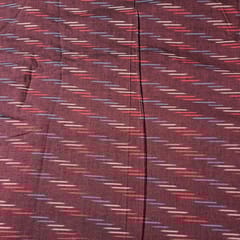 Dark Maroon Color Cotton Ikat Fabric