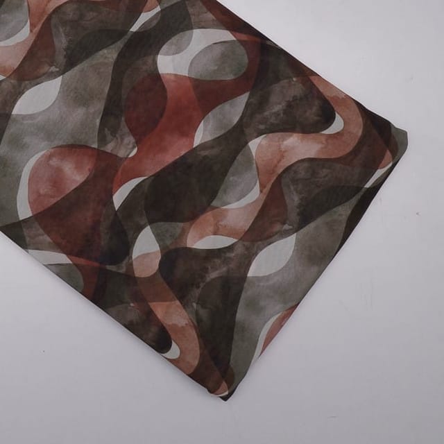 Brown georgette digital print (1.90 Meter Piece)