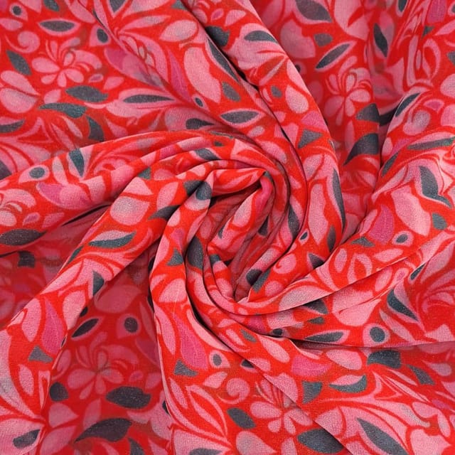 Multi Color Shimmer Georgette Printed Fabric