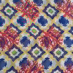 Multi Color Shimmer Georgette Printed Fabric