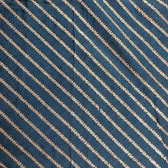 Peacock Blue Color Chinon Embroidered Fabric