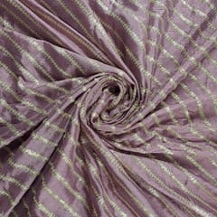 Onion Pink Color Chinon Embroidered Fabric