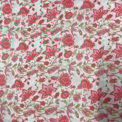 Multi Color Pure Chanderi Silk Printed Fabric