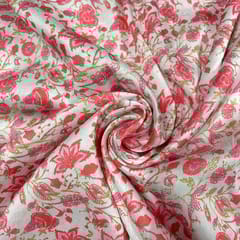 Multi Color Pure Chanderi Silk Printed Fabric