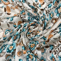 Multi Color Pure Chanderi Silk Printed Fabric