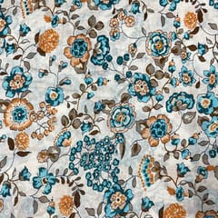 Multi Color Pure Chanderi Silk Printed Fabric