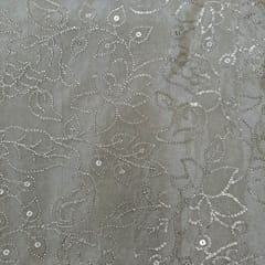 Golden Color Tissue Embroidered Fabric