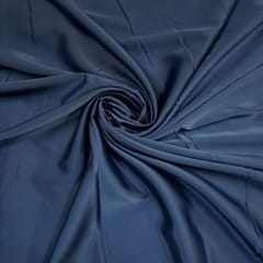 Teal Blue Color Crepe Satin Fabric