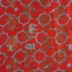 Red Color Georgette Zari Printed Fabric