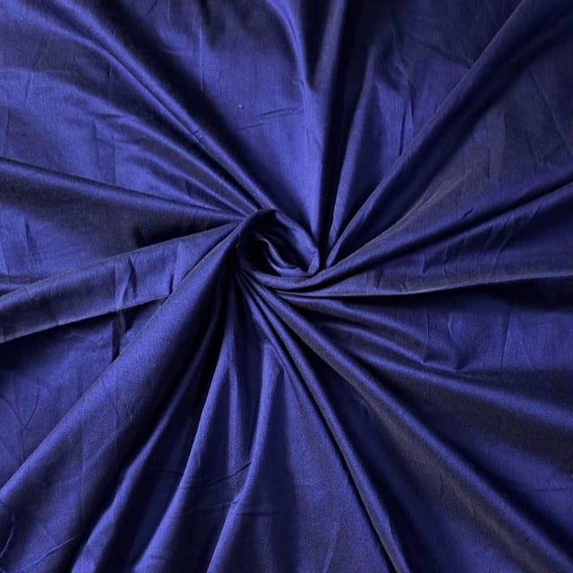 Navy Blue Color Cotton Silk Fabric (N70DD)