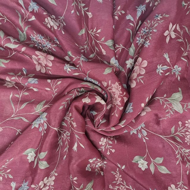 Purple Color Chiffon Printed Fabric