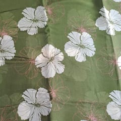 Green Color Chiffon Printed Fabric