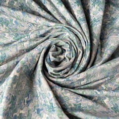 Green Colour High Quality Velvet with Marble Finish Printed Fabric