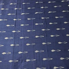 Navy Blue Color Cotton Ikat Fabric