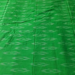 Green Color Cotton Ikat Fabric