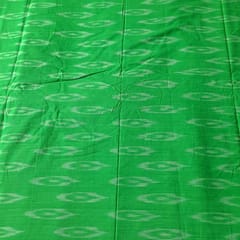 Green Color Cotton Ikat Fabric