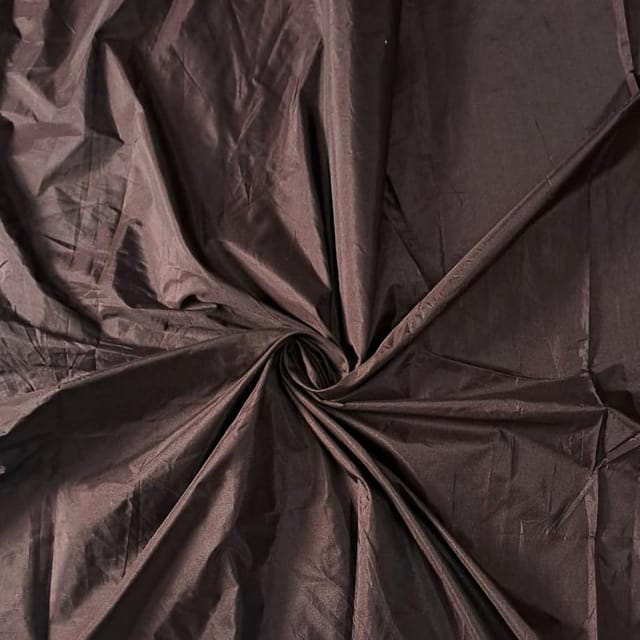 Dark Brown Color Poly Silk Fabric (N232)