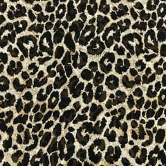 Black With Cream Animal Printed Georgette Fabric