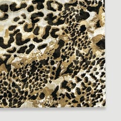 Black, Brown With Cream Animal Printed Georgette Fabric