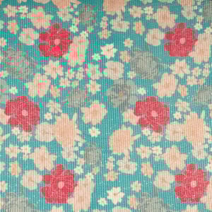Green Colour Velvet Print with Sequins Embroidered Fabric