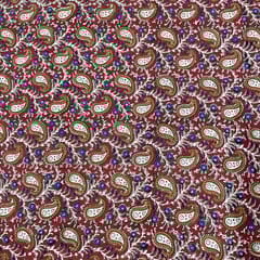 Red Colour Cotton Cambric Printed Fabric