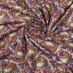 Red Colour Cotton Cambric Printed Fabric