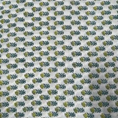 Green Color Cambric Cotton Printed Fabric