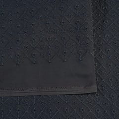 Black Colour Georgette Chikan Embroidered Fabric (75CM Piece)