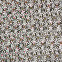 Multi Color Cotton Linen Slub Printed Fabric