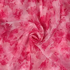 Pink Colour Organza Printed Fabric