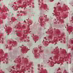Pink Colour Organza Printed Fabric