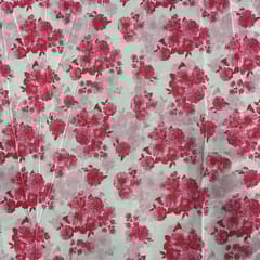 Pink Colour Organza Printed Fabric