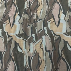 Military Green Color Organza Printed Fabric