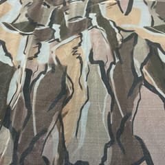 Military Green Color Organza Printed Fabric