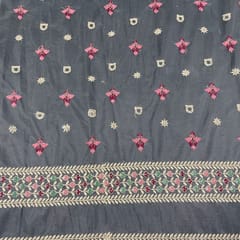 Light Brown Color Net Embroidered Fabric