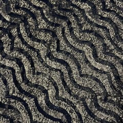 Black Color Net Embroidered Fabric