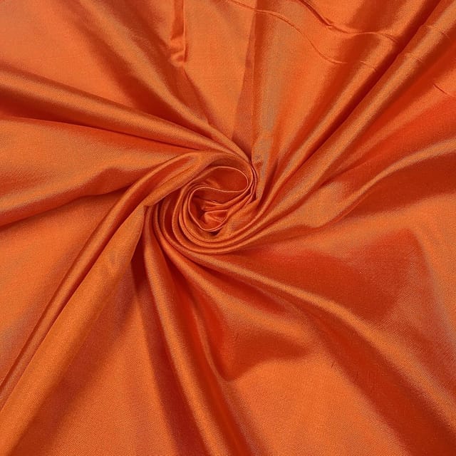 Dark Orange Color Pure Satin Silk Fabric