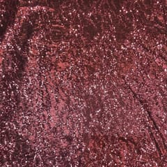 Maroon Colour Lycra Sequins Embroidered Fabric
