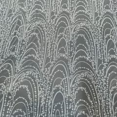 White Color Net Embroidered Fabric