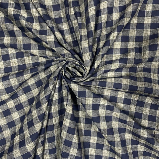 Navy Blue Colour Yarn Dyed Cotton Fabric