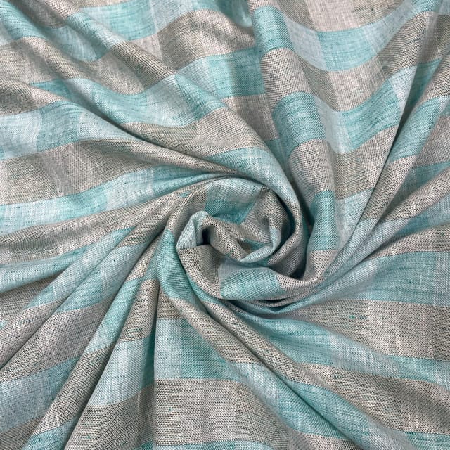 Sea Green Color Yarn Dyed Cotton Fabric