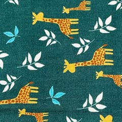 Green Color Rayon Printed Fabric