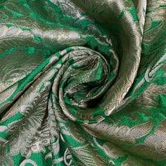 Light Green Color Pure Brocade Fabric