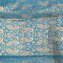 Blue Color Pure Brocade Fabric